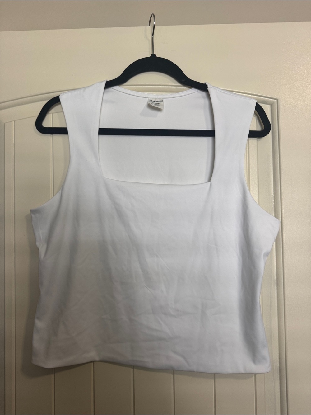 No Boundaries White Square Neck Tank Top